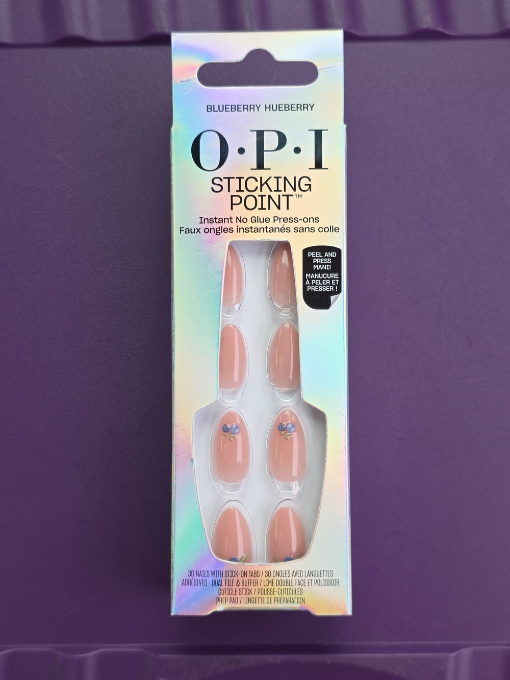 OPI Sticking Point Press-On Nails - Blueberry Hueberry Pink Set